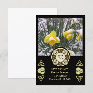 Invitation Diner de Pâques Trinity Knot W Photo et Monogramme
