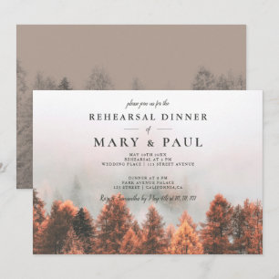 Invitation Dîner de préparation de forêt de pins d'hiver d'au