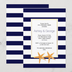 Invitation Dîner de préparation de mariage de plage Starfish 