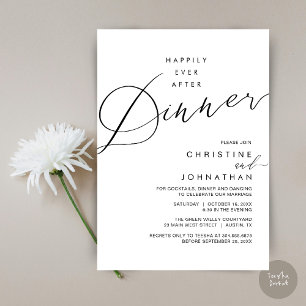 Invitation Dîner de réception de mariage heureux pour toujour