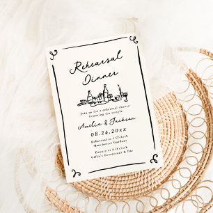 Invitation Dîner de répétition à main levée
