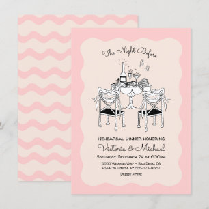 Invitation Dîner de répétition amusant pour les chaises de ta