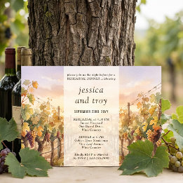 Invitation Dîner de répétition aquarelle Allée du coucher de