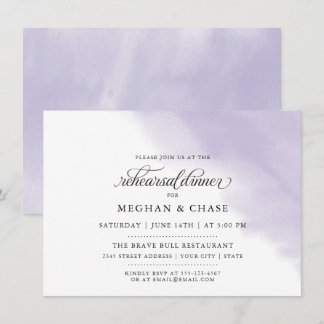 Invitation Dîner de répétition | Aquarelle lilas améthyste 