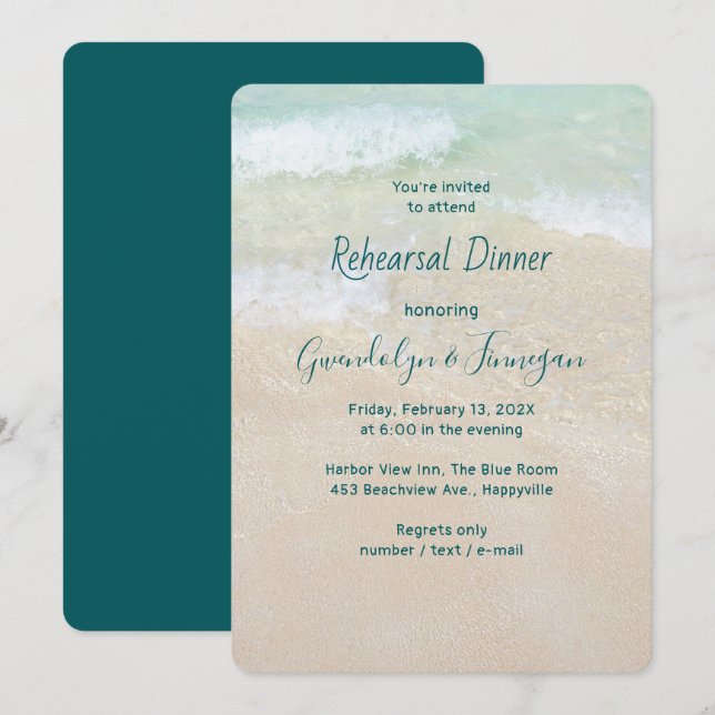 Invitation Dîner de répétition Arrière - plan de bord Invitat (Devant / Derrière)