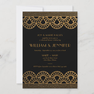 Invitation Dîner de répétition Art Déco Parties scintillant N