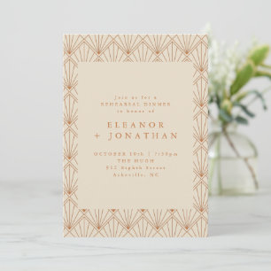 Invitation Dîner de répétition Art Déco Vintage Art Orange Br