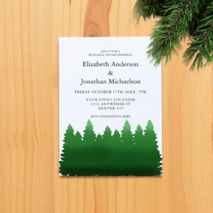 Invitation Dîner de répétition au thème des pins de la forêt