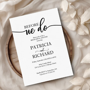 Invitation Dîner De Répétition Avant De Faire Simple Élégant