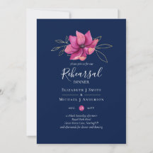 Dîner de répétition bleu Fuchsia Pink Navy