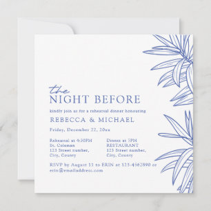Invitation Dîner de répétition Bleu simple