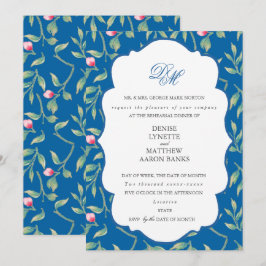 Invitation Dîner de répétition bleu Skydiver