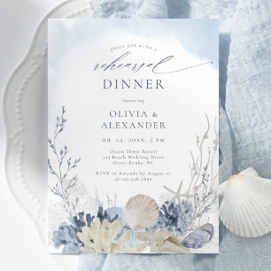 Invitation Dîner de répétition bohème aquarelle plage