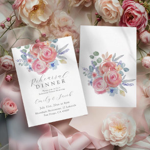 Invitation Dîner de répétition Boho Blush Rose 