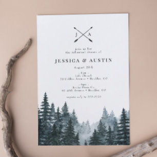 Invitation Dîner de répétition Boho Rustic Woodland Arrows