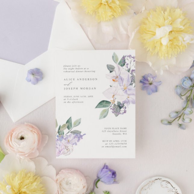 Invitation Dîner de répétition botanique aquarelle (Créateur téléchargé)