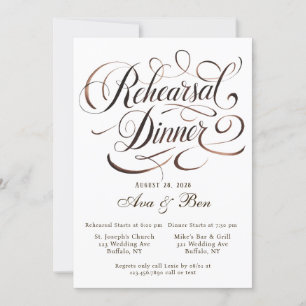 Invitation Dîner de répétition Brown Mocha Mousse