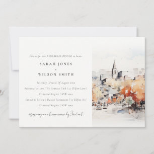 Invitation Dîner de répétition chic Greenville Caroline du Su