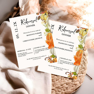 Invitation Dîner de répétition Citrouille d'automne