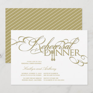 Invitation Dîner de répétition Classique Défilés de mariage I