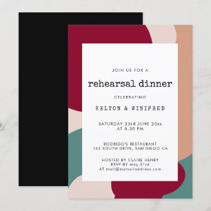 Invitation Dîner de répétition contemporaine aux formes Abstr