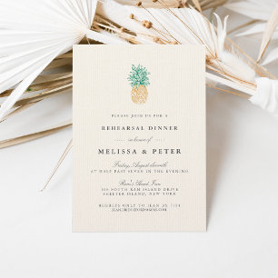 Invitation Dîner de répétition d'ananas vintage