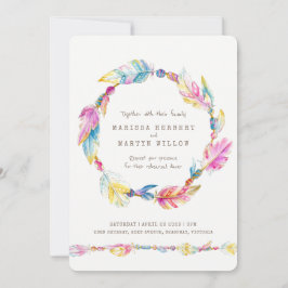 Invitation Dîner de répétition d'aquarelle de perles de plume