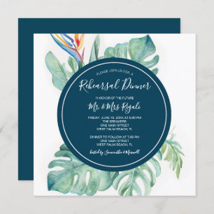 Invitation Dîner de répétition d'aquarelle tropicale Invitati