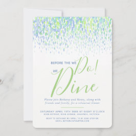 Invitation Dîner de répétition d'art bleu vert dab avant de f