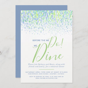 Invitation Dîner de répétition d'art bleu vert dab avant de f