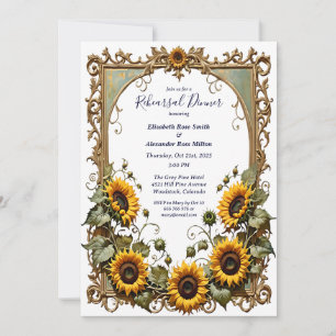 Invitation Dîner de répétition d'art de tournesol jaune