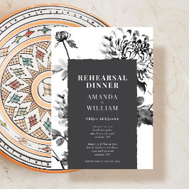 Invitation Dîner de répétition d'art en encre Chrysanthemum I