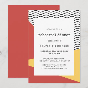 Invitation Dîner de répétition d'art pop des années 80 style
