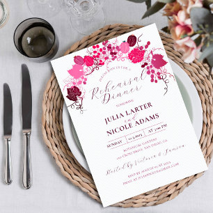 Invitation Dîner de répétition de baies sucrées florales fran
