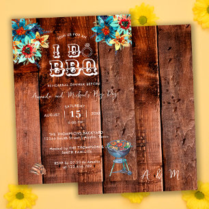 Invitation Dîner de répétition de BBQ de couple de cour arriè