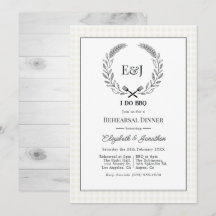 Dîner de répétition de BBQ Rustique Monogramme I D