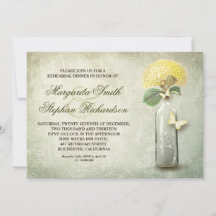 Invitation Dîner de répétition de bouteille de vin vintage in