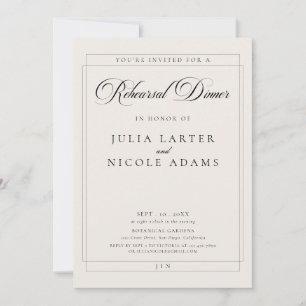 Invitation Dîner de répétition de calligraphie classique en i