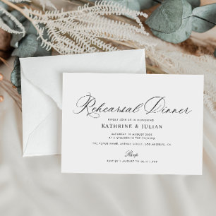 Invitation Dîner de répétition de calligraphie noire invitati