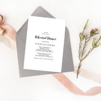 Invitation Dîner de répétition de calligraphie simple