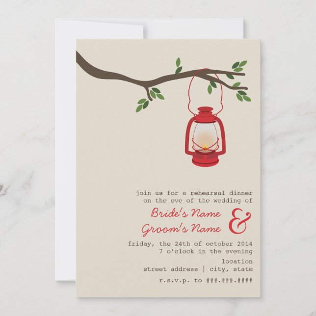 Invitation Dîner de répétition de camping de région sauvage (Devant)