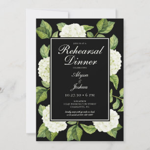 Invitation Dîner de répétition de code QR Hydrangeas blanc