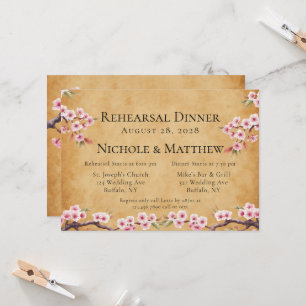 Invitation Dîner de répétition de fleurs de cerisiers japonai