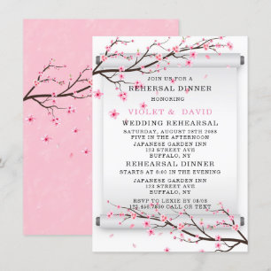 Invitation Dîner de répétition de fleurs de cerisiers japonai