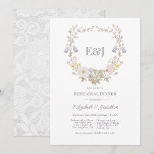 Invitation Dîner de répétition de jardin romantique Cottageco