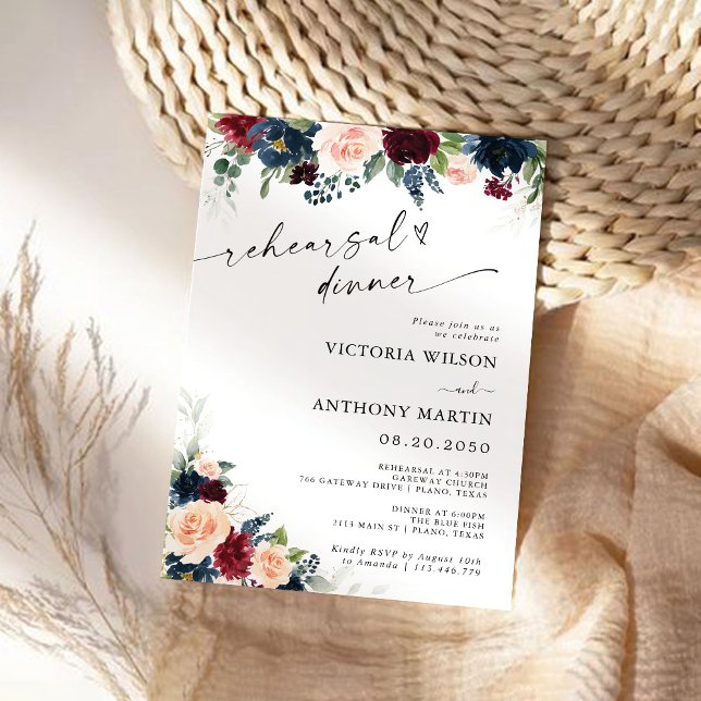 Invitation Dîner de répétition de la Bourgogne et de la Marin (Créateur téléchargé)