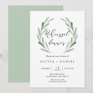 Invitation Dîner de répétition de la Branche d'Olivier vert r