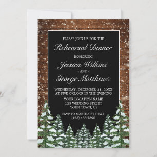 Invitation Dîner de répétition de la campagne de la forêt et 