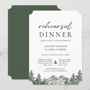 Invitation Dîner de répétition de la montagne de Pine Tree