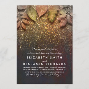 Invitation Dîner de répétition de la Parties scintillant d'or